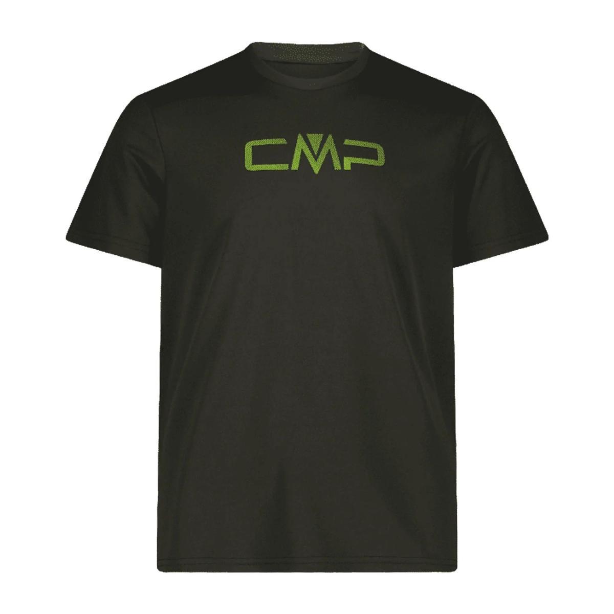CMP Maglia a Maniche Corte Girocollo da Uomo con Logo 39T7117P-f963 Pine-Multicolore