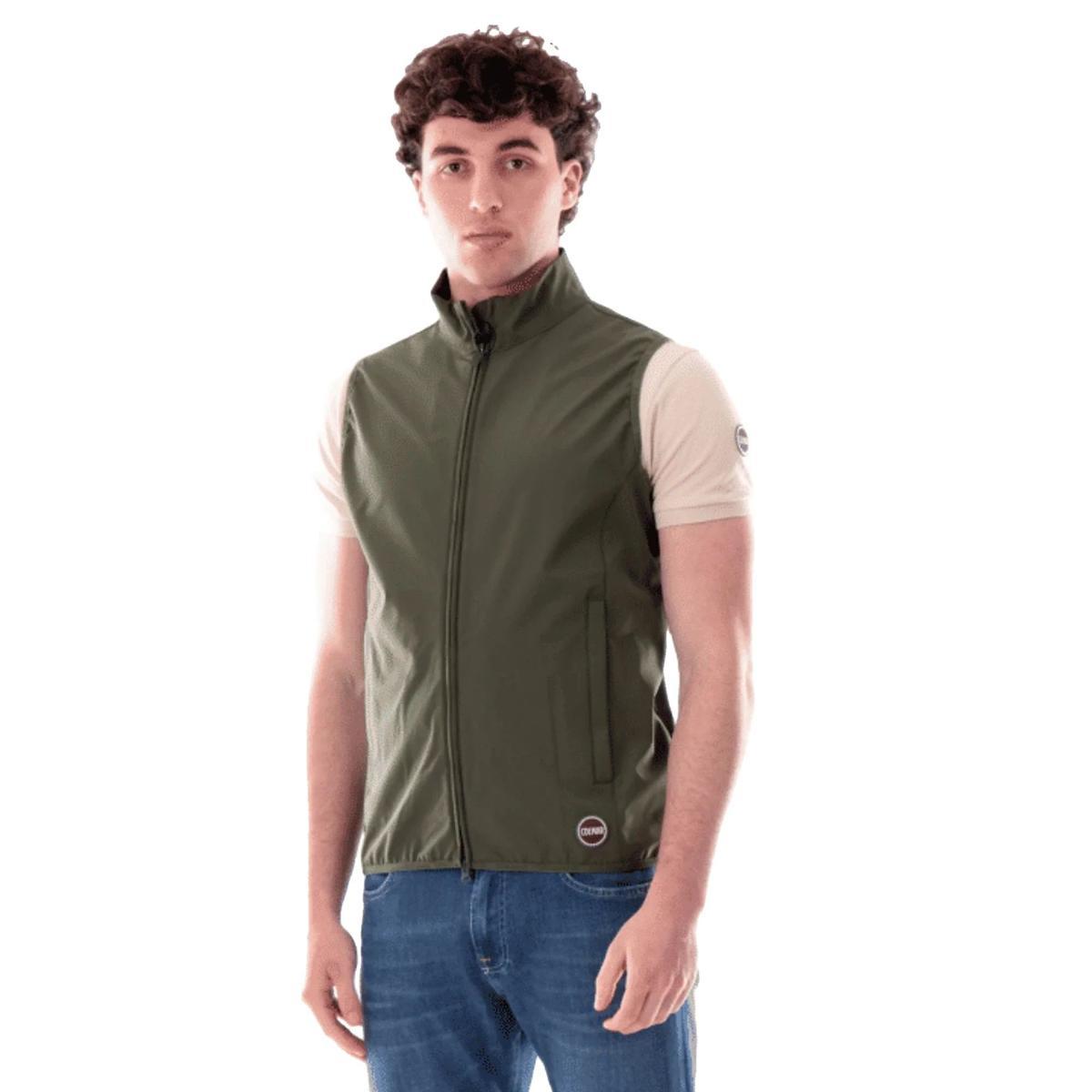COLMAR Gilet Uomo Verde Piuma Leggero
