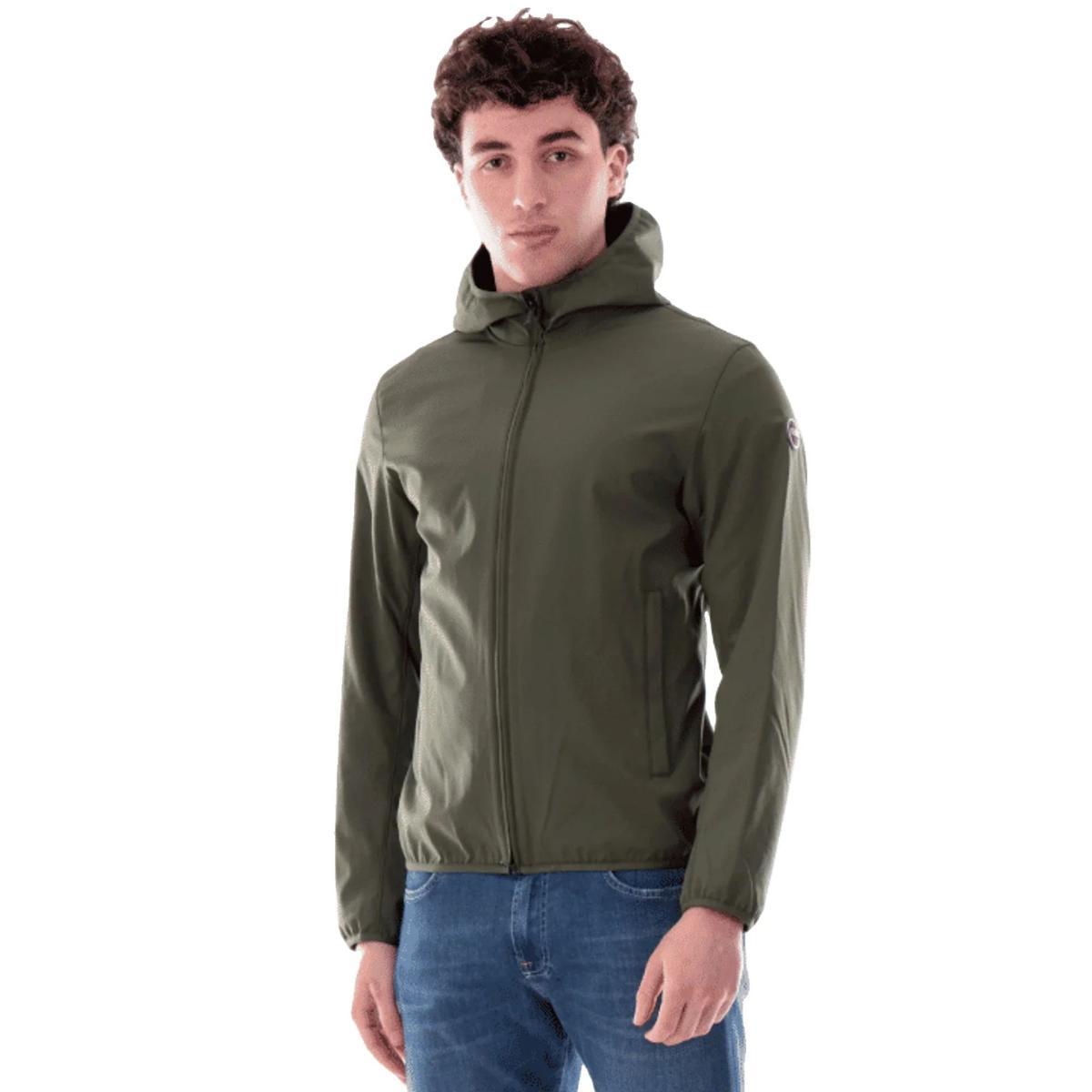 COLMAR Giacca Uomo Softshell Verde Impermeabile-Blu