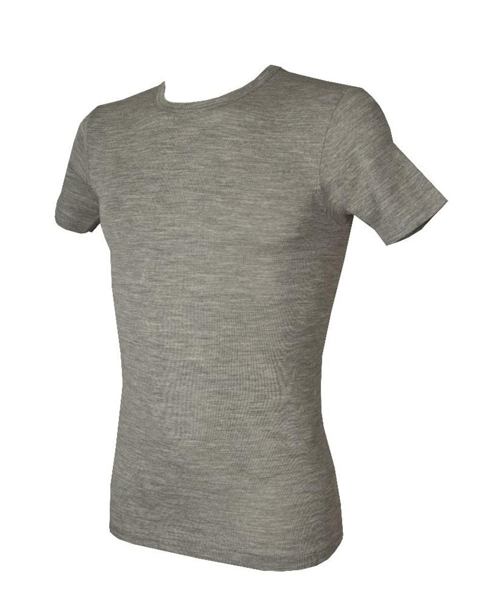 RAGNO Camiciola Canottiera Uomo Manica Corta Girocollo Wool & Silk WSK Articolo 601597 Lana e Seta-Grigio