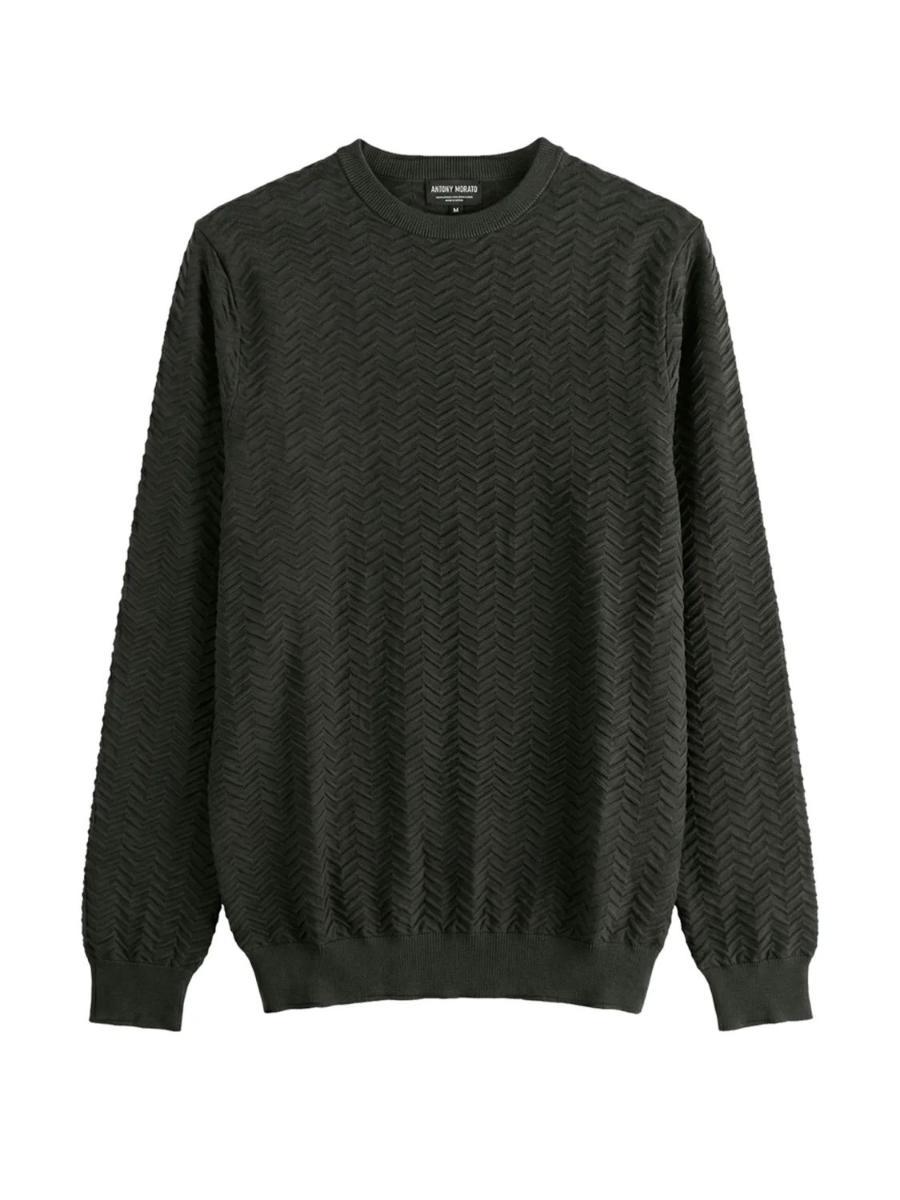 Antony Morato Mmsw01611 Maglione Uomo-Verde oliva