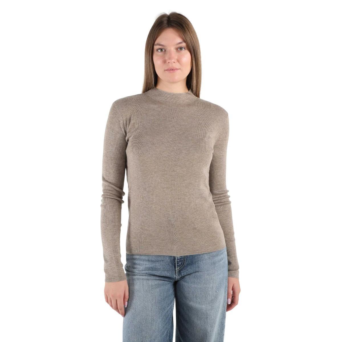 Maglia Donna a costine in tinta unita