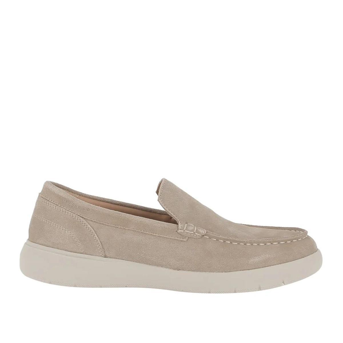 Impronte Stucky Moc Mocassino Uomo in Scamosciato Beige-Beige