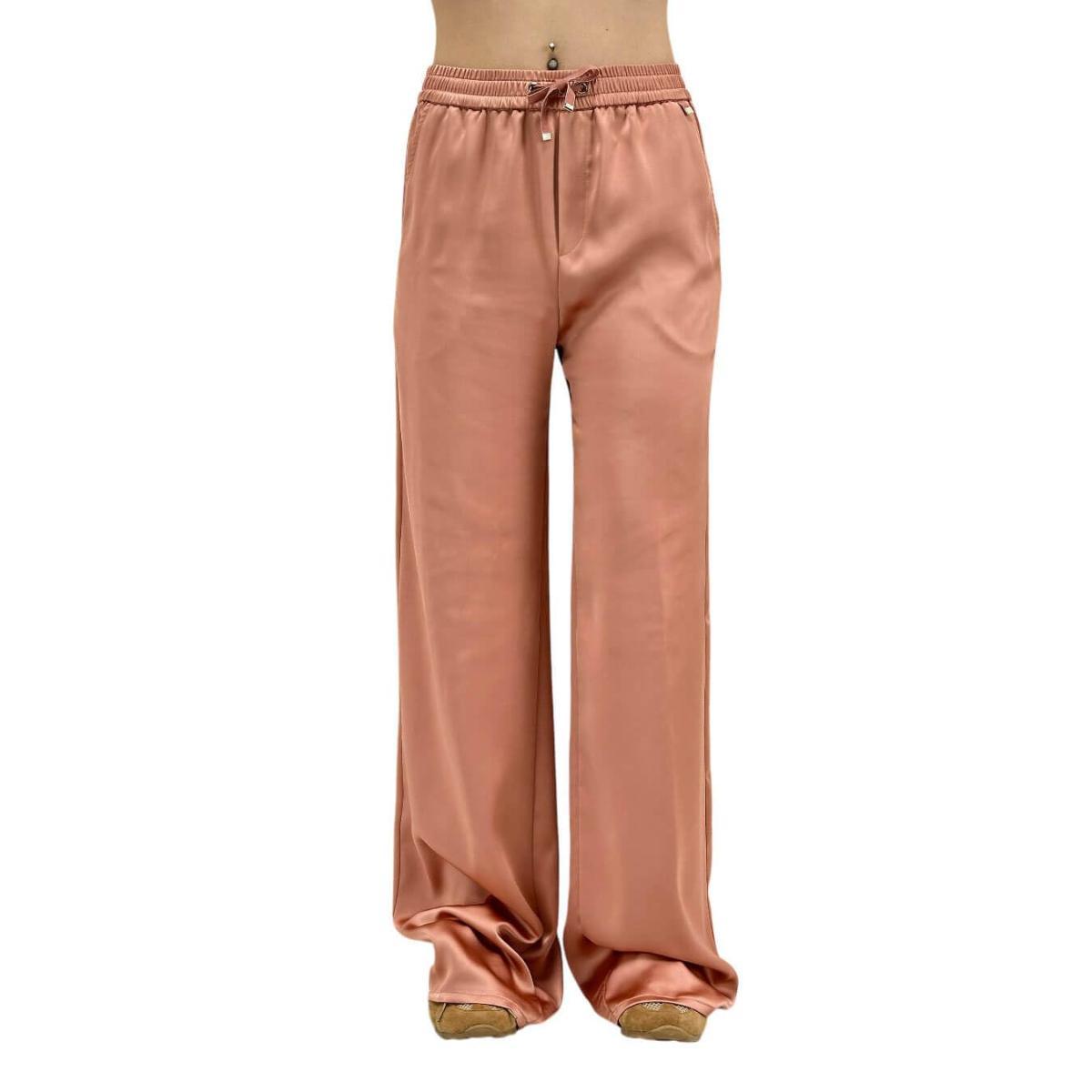 Herno Pantaloni Donna, Rosa Scuro Satin 100% Poliestere