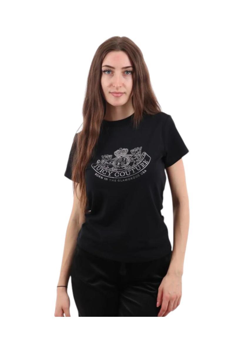 JUICY COUTURE T-Shirt Donna Nero Strass VIJJT0686WJCJ00-AI26-J00-Nero