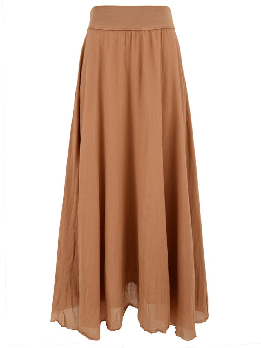 Gonna Donna lunga midi Marrone-Multicolore