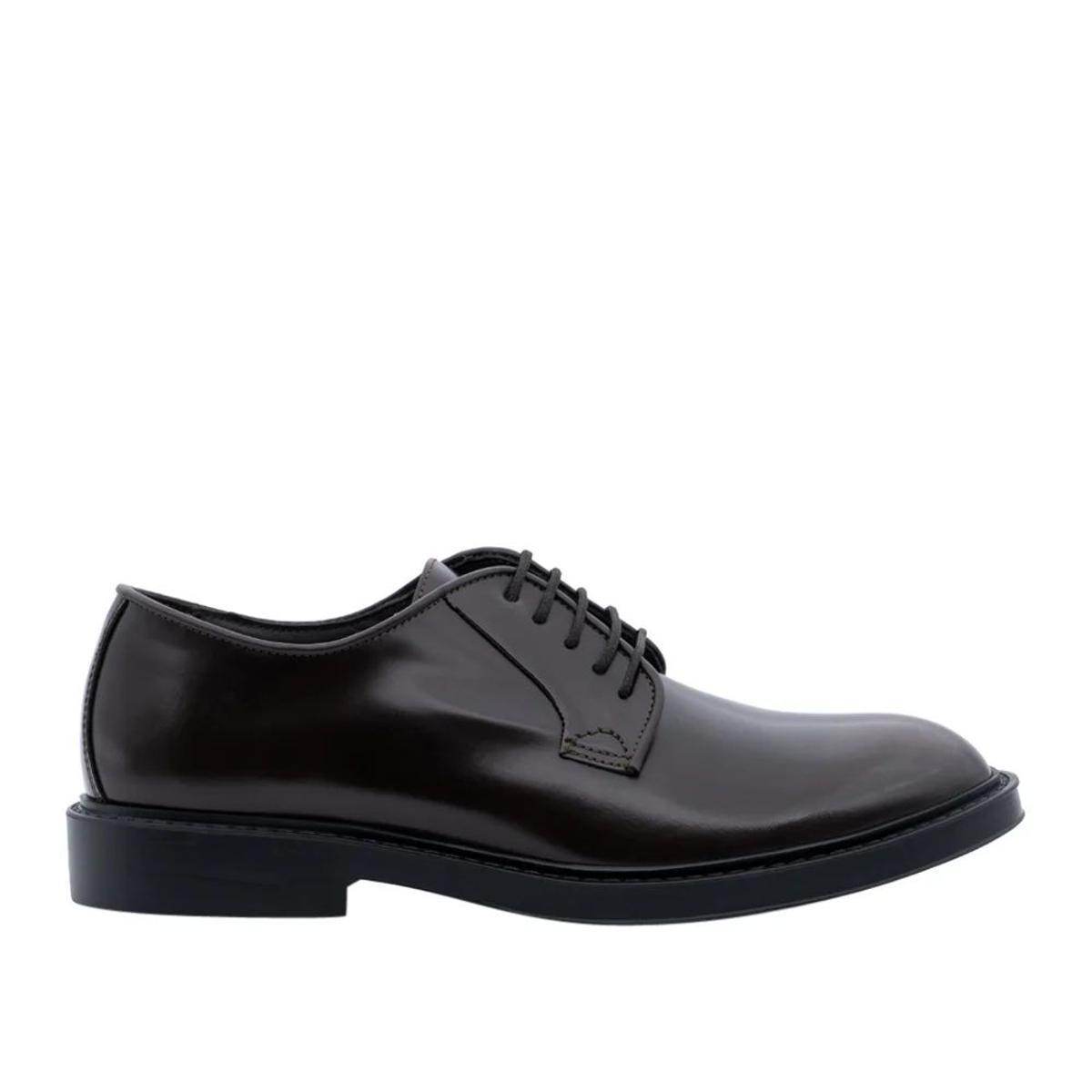 ANTICA CUOIERIA Stile Inglese Pelle Nera con Fondo in Gomma, Tacco 3 cm e Chiusura a Lacci. Elegante e raffinata, Ideale per Look Maschili di Tendenza.-Nero