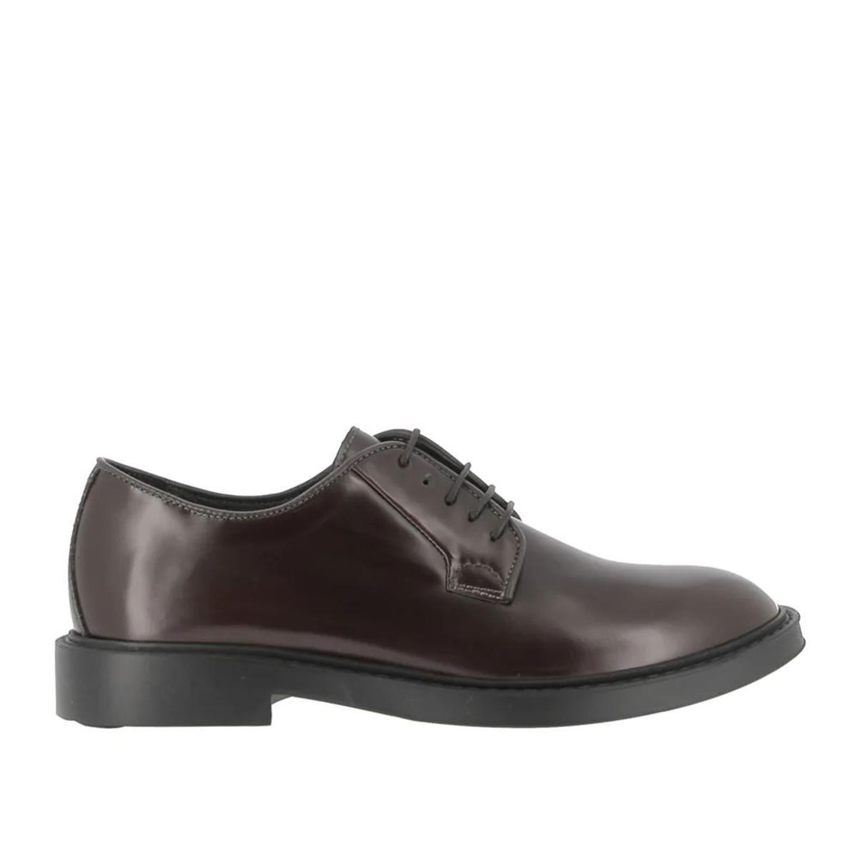 ANTICA CUOIERIA Stile Inglese Pelle Nera con Fondo in Gomma, Tacco 3 cm e Chiusura a Lacci. Elegante e raffinata, Ideale per Look Maschili di Tendenza.-Marrone