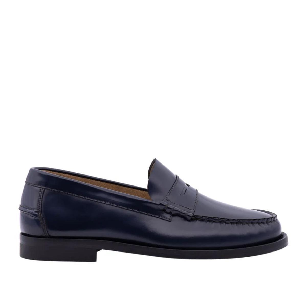 Mocassino Antica Cuoieria Gloss Uomo-Blu