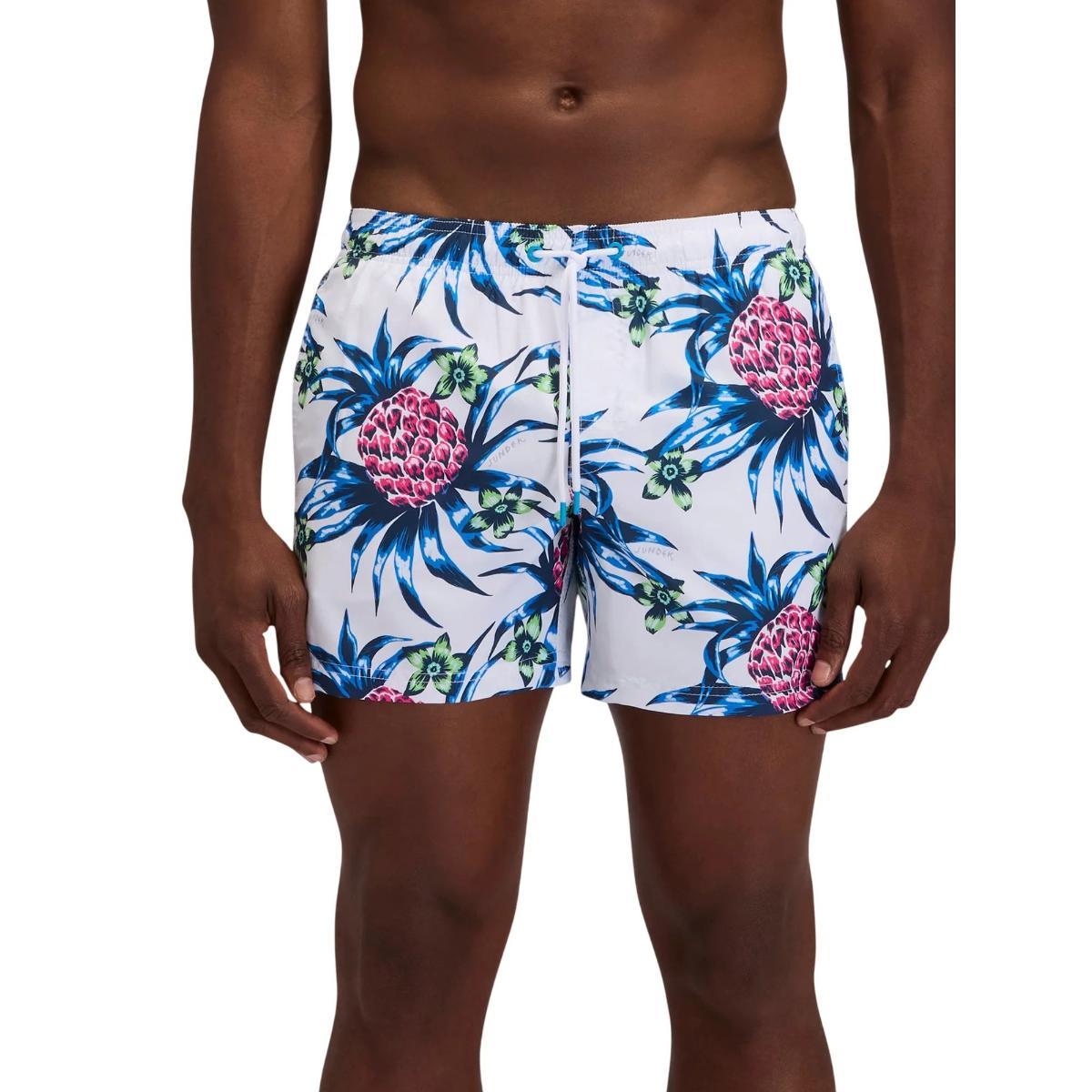 SUNDEK Costume da bagno da uomo elastico in vita con stampa ananas, lunghezza 35,6 cm, cavallo 12,7 cm