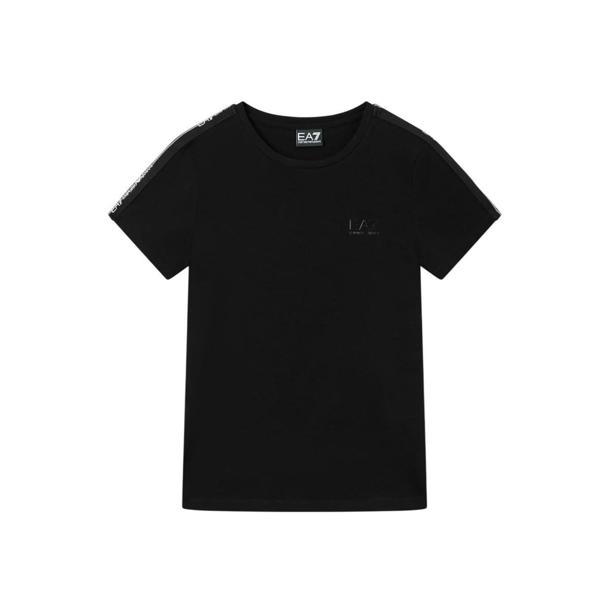 Emporio Armani EA7 T-Shirt da Donna Logo Series in Jersey con Dettaglio Tape Logo, 7W001490-Multicolore