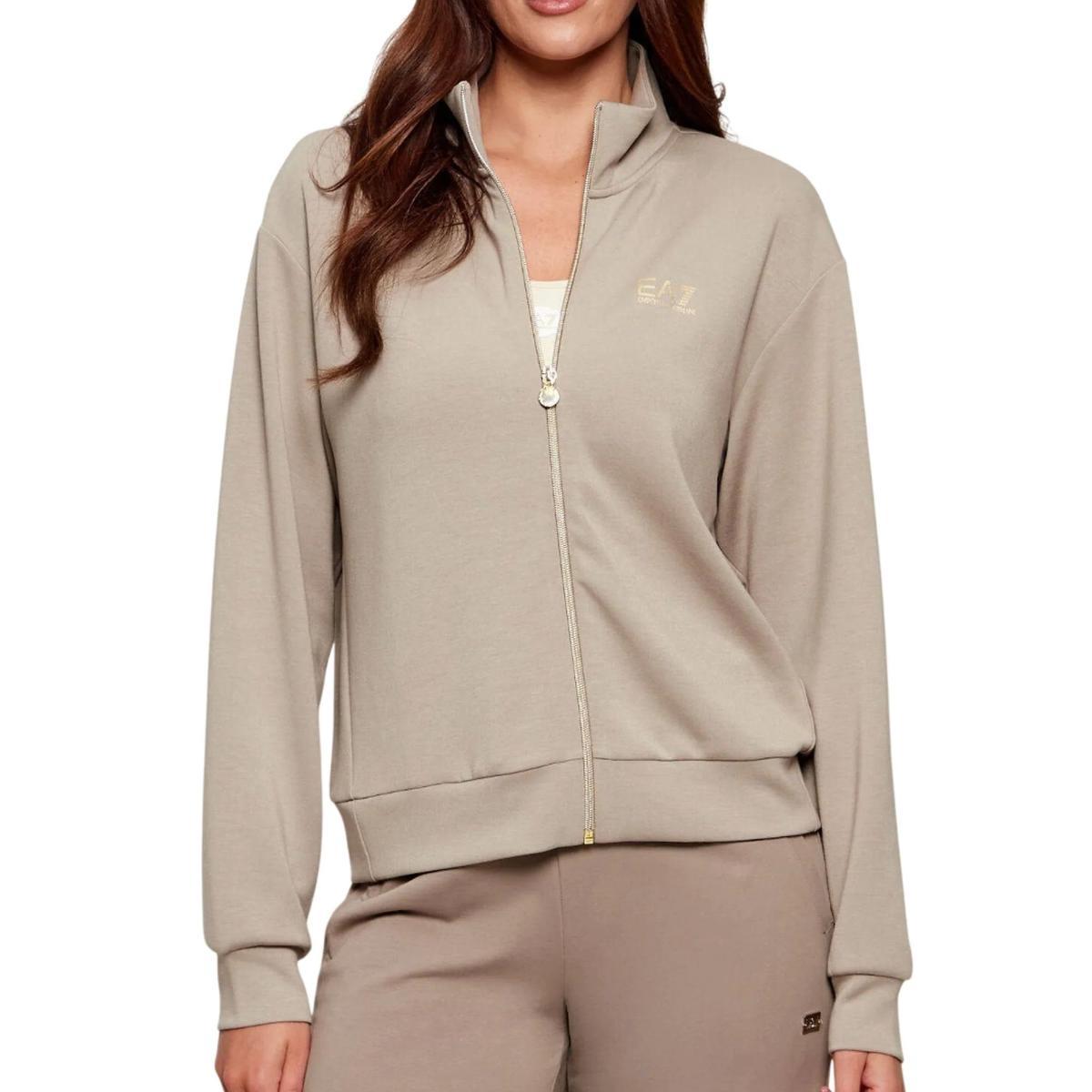 7W001487 AF24375-U6225 - Polo da donna a maniche lunghe, vestibilità regolare, motivo pietra sulla schiena, ricamata EA7-Multicolore