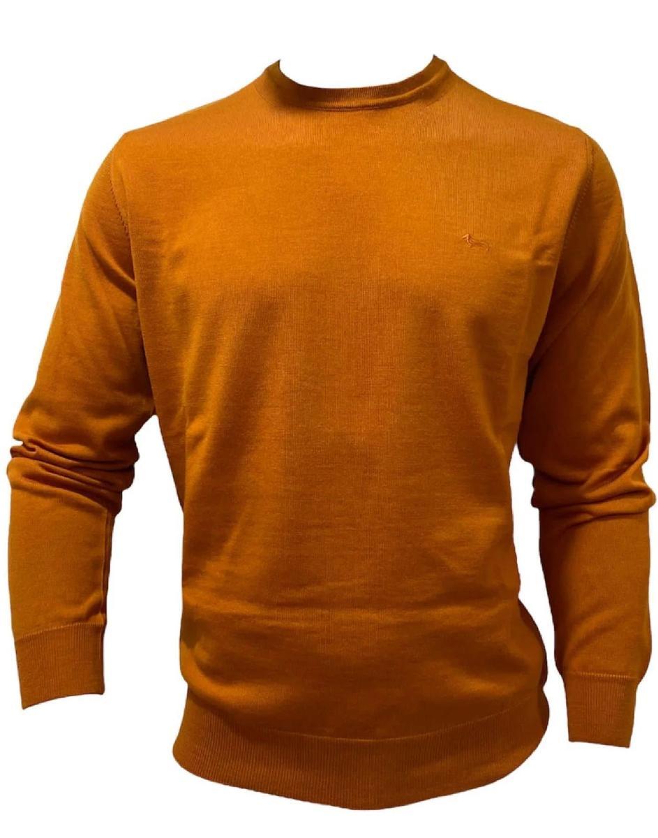 Harmont&blaine Maglioncino Da Uomo Arancione Con Logo Ricamato