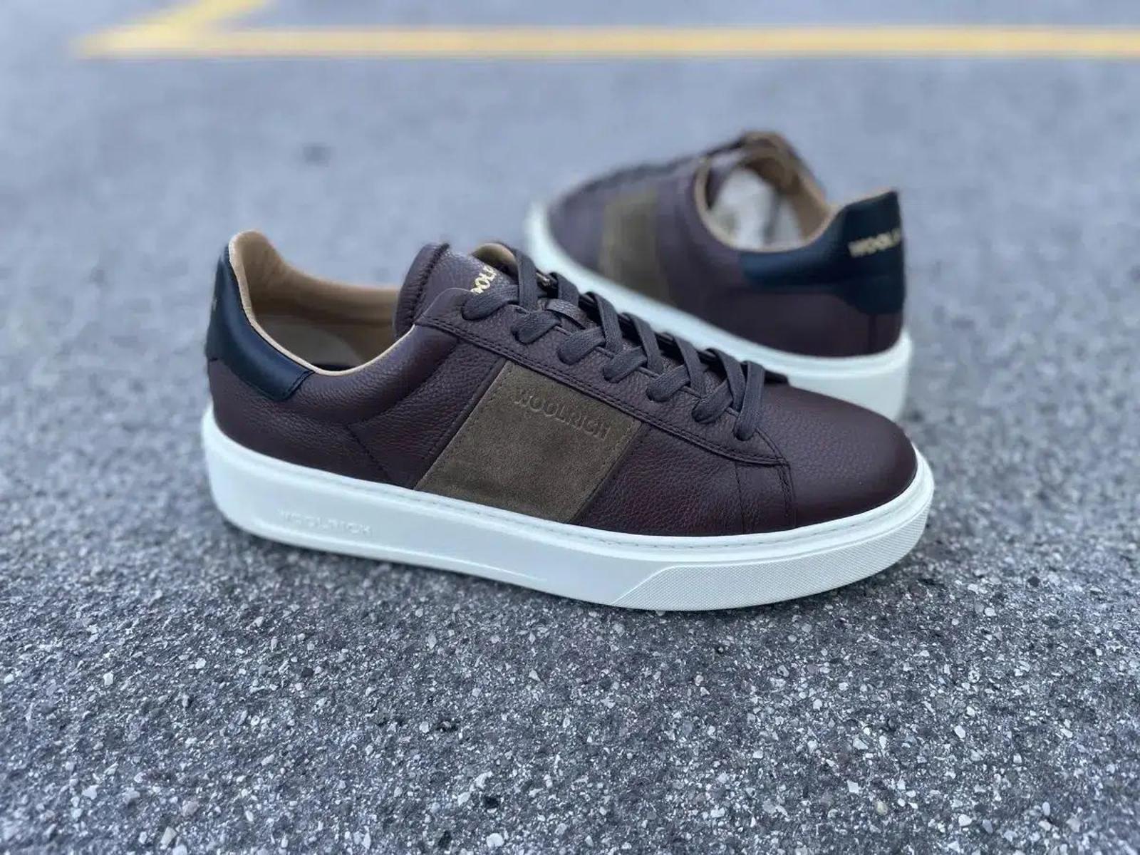 WOOLRICH Sneakers Uomo in Pelle Marrone tortora