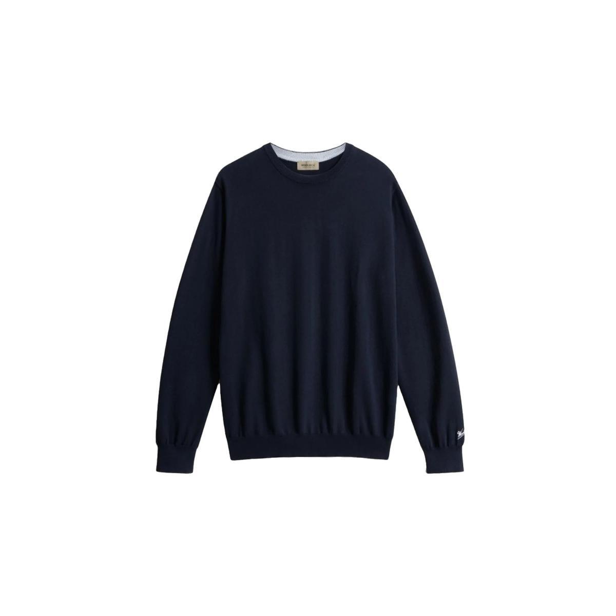 Maglione girocollo Uomo in puro cotone Blu