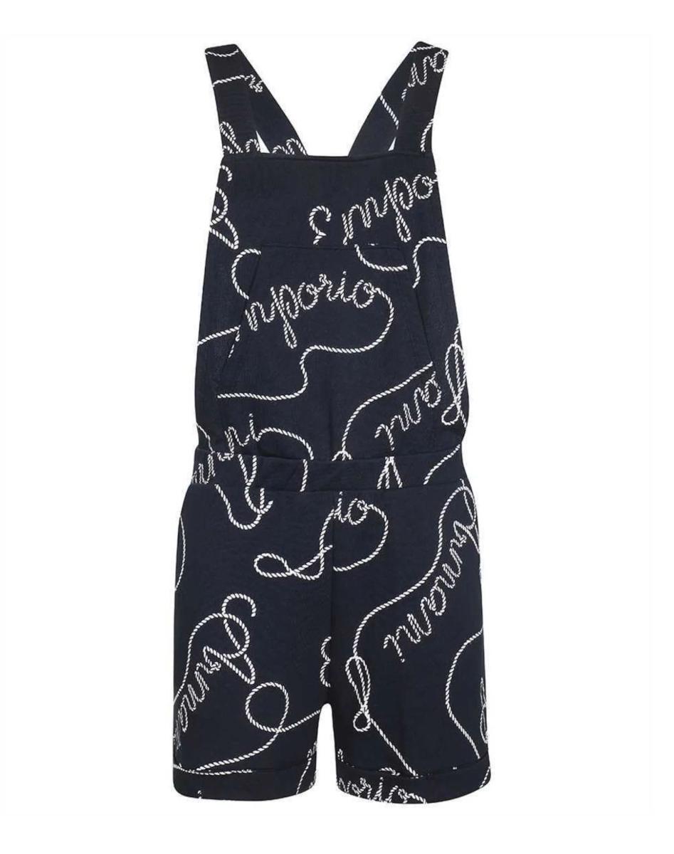 Emporio Armani Salopette Logomania Donna-Blu
