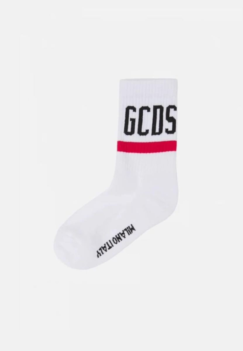 GCDS Unisex Calze Cotone Z0ULQQ316J122-Bianco