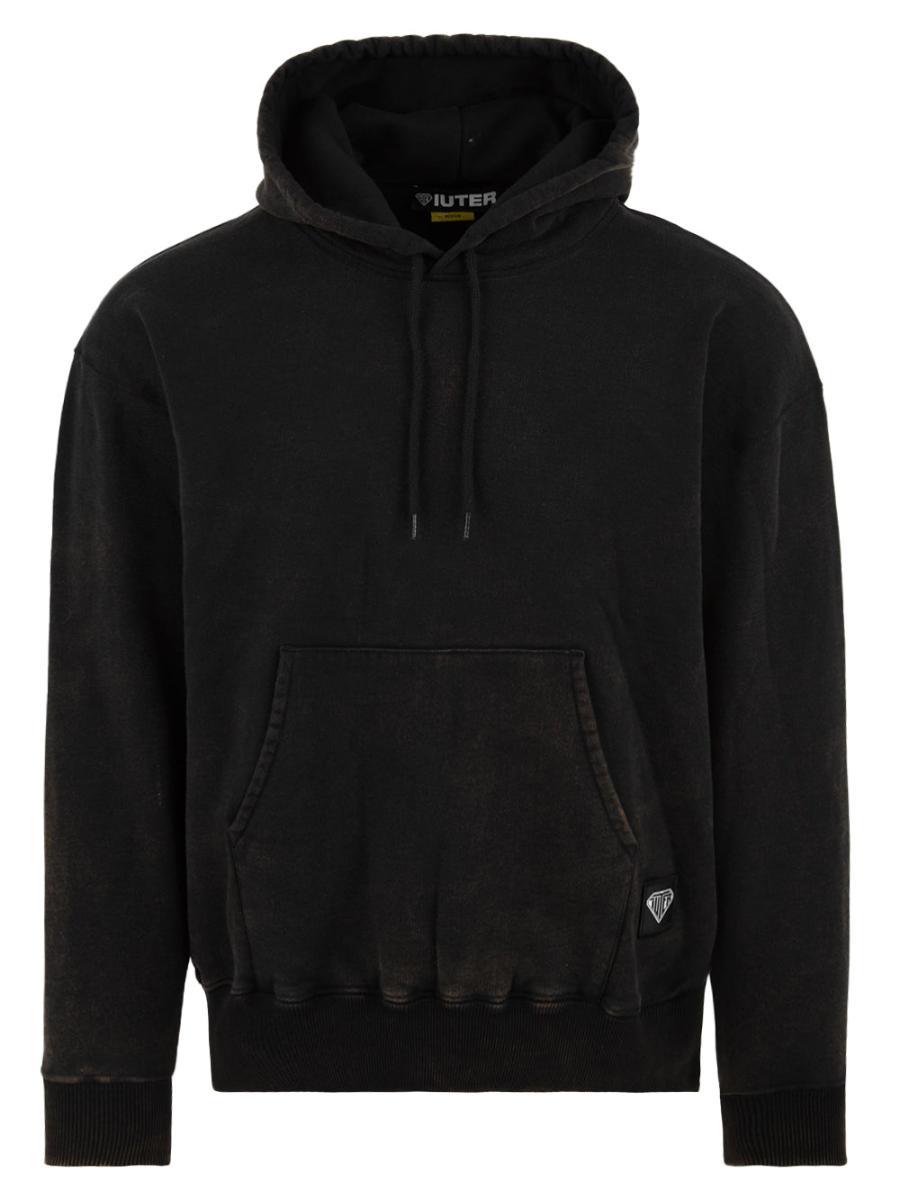 Felpa con cappuccio Label Marble IUTER Uomo - Nero