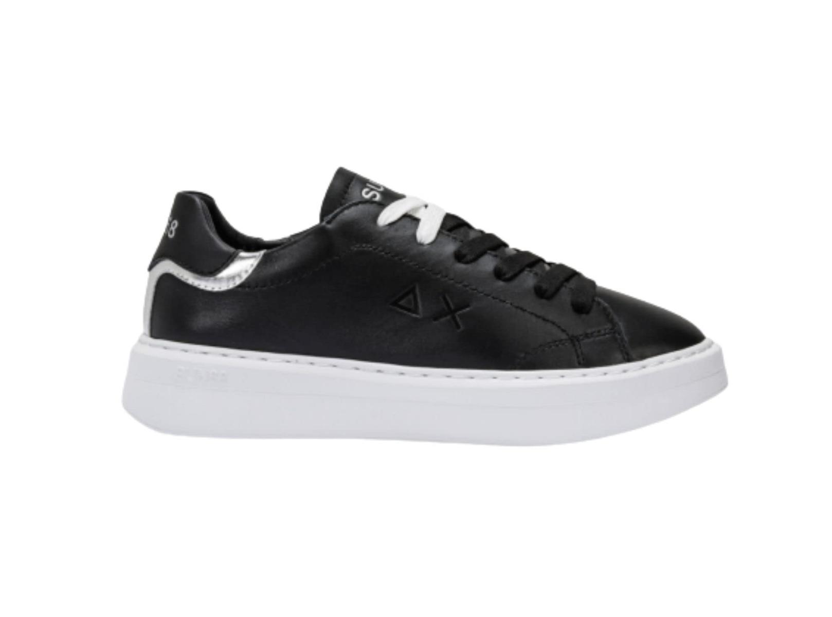 SUN68 Z42222 Sneaker Donna in Pelle Colore Nero-Nero