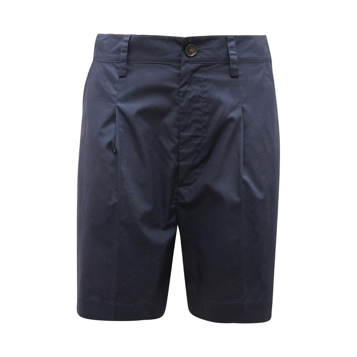 P3474 BERMUDA DONNA WOOLRICH WOMAN POPLIN SHORT BLUE