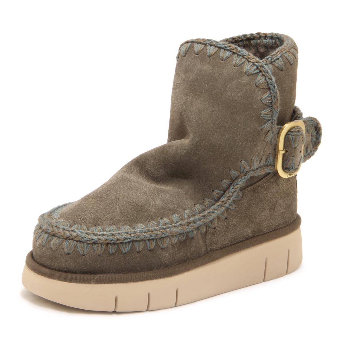 P5067 STIVALE DONNA MOU BOUNCE BUCKLE STRAP WOMAN BOOTS GREEN