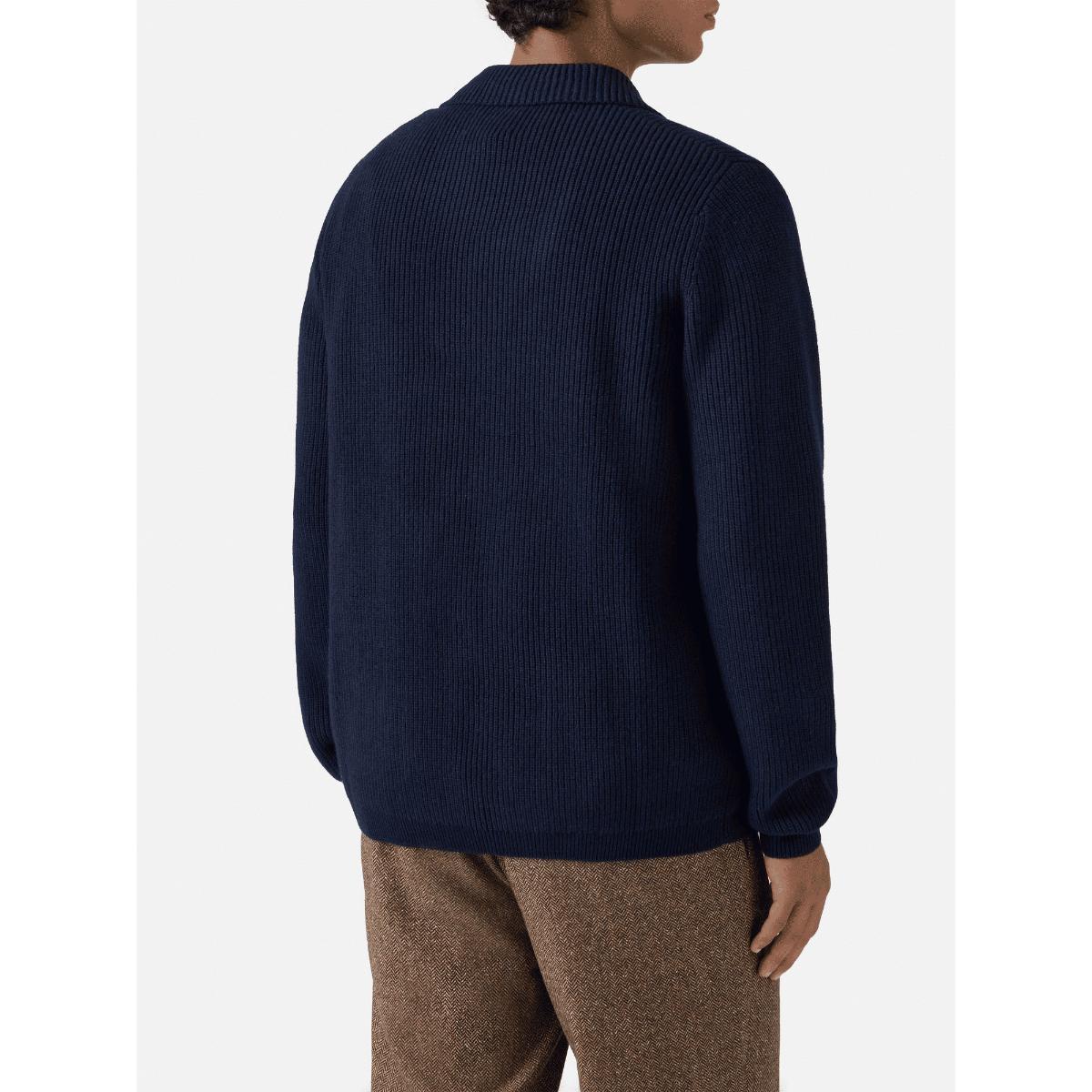 Blazer Eaton in lana blu notte-Night blue