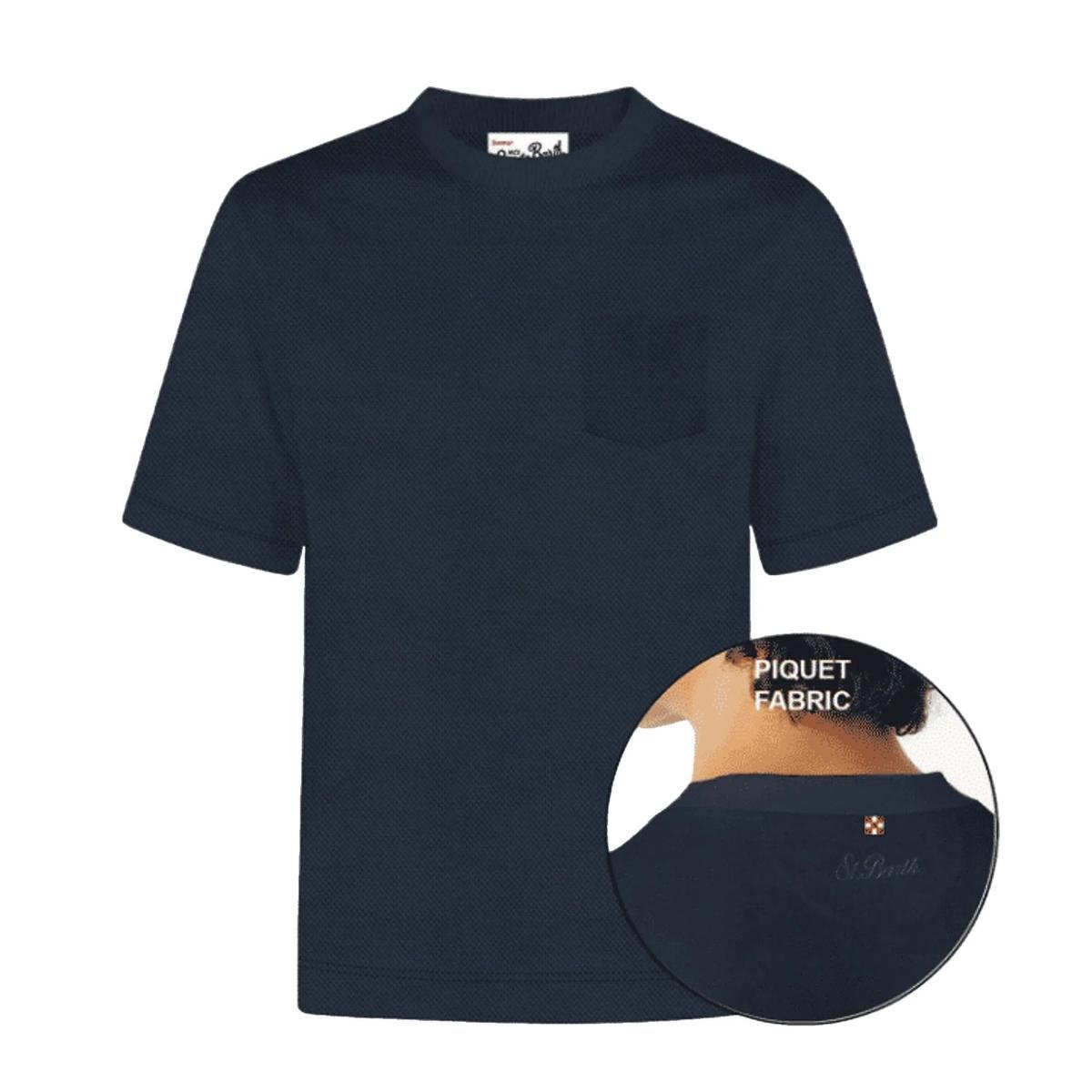 MC2 SAINT BARTH T-Shirt Bakewell Blu in Piquè da Uomo