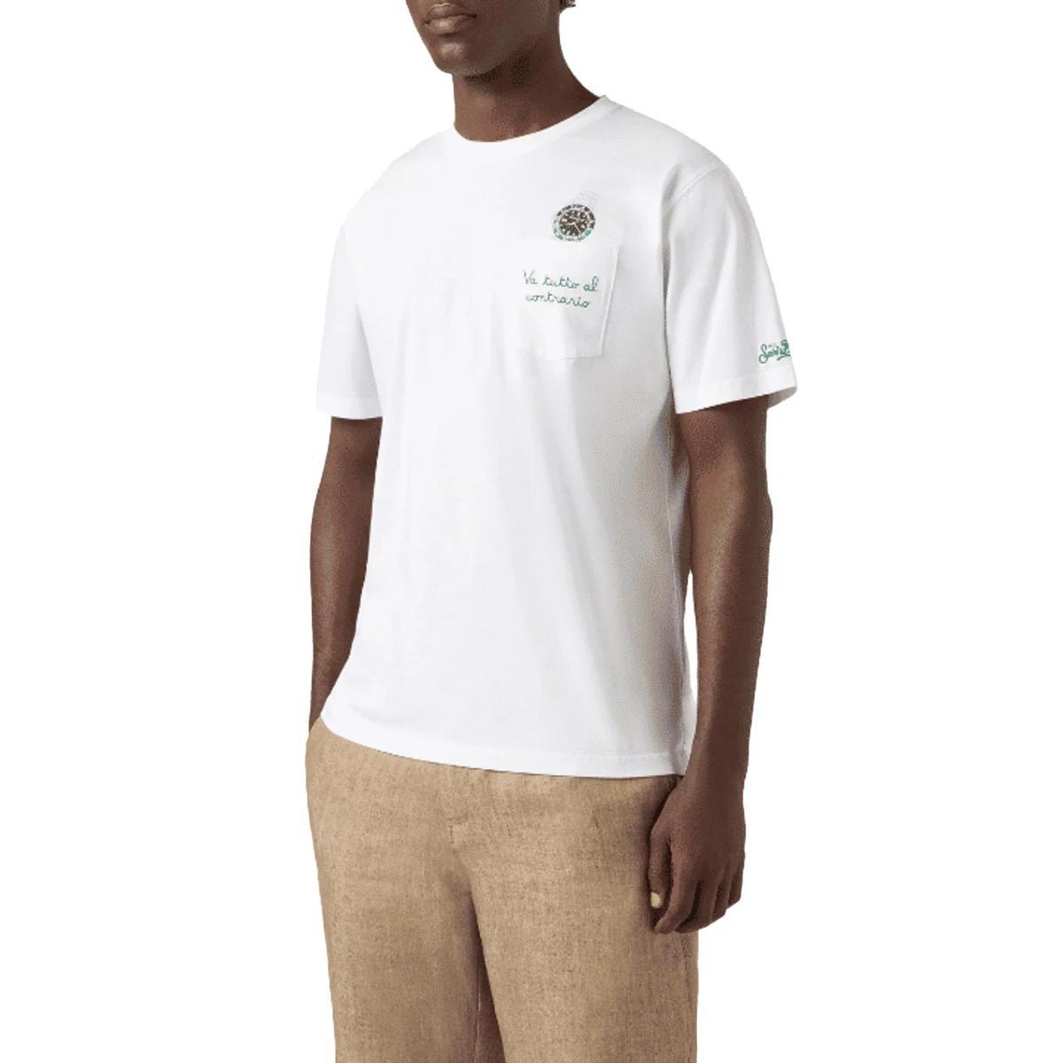 MC2 SAINT BARTH T-shirt Austin Bianca con stampa e ricamo