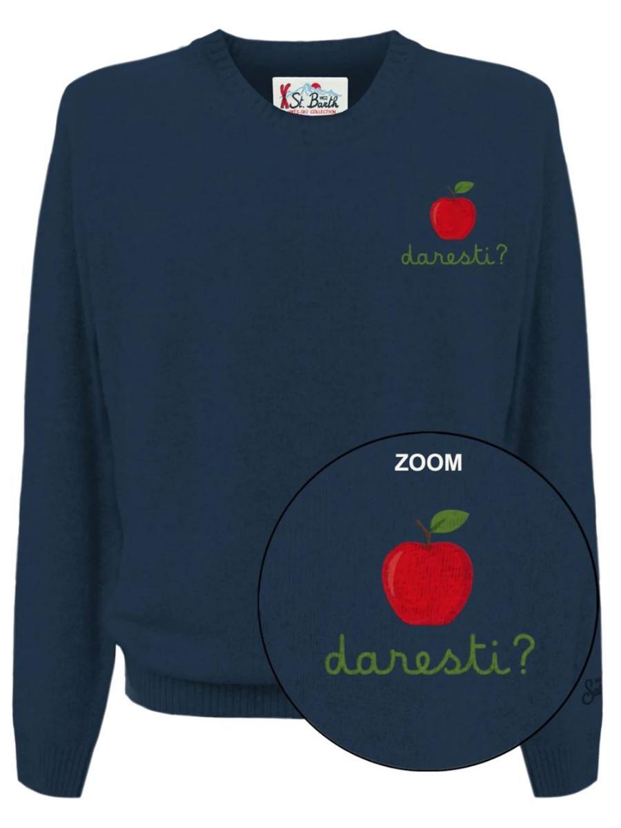 Mc2 Saint Barth Uomo Maglione A Girocollo Lana HER0024-Blu
