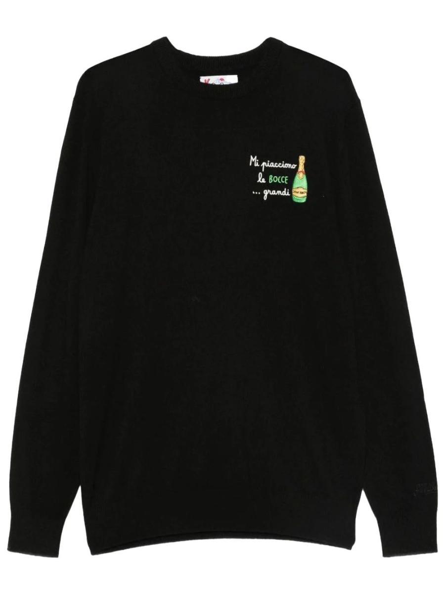 Mc2 Saint Barth Uomo Maglione A Girocollo Lana HER0024-Nero