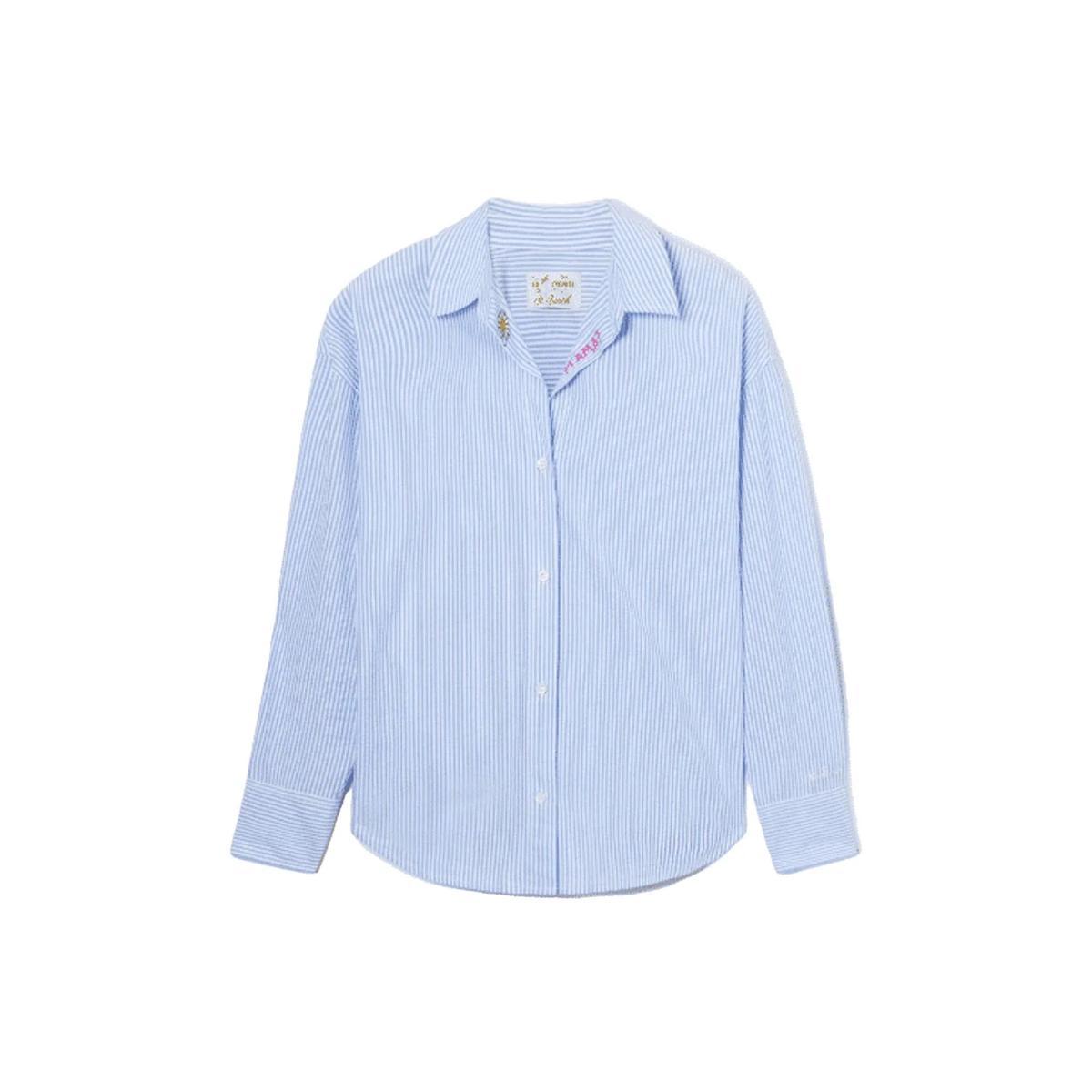 MC2 Saint Barth - Camicia in cotone con cristalli rosa