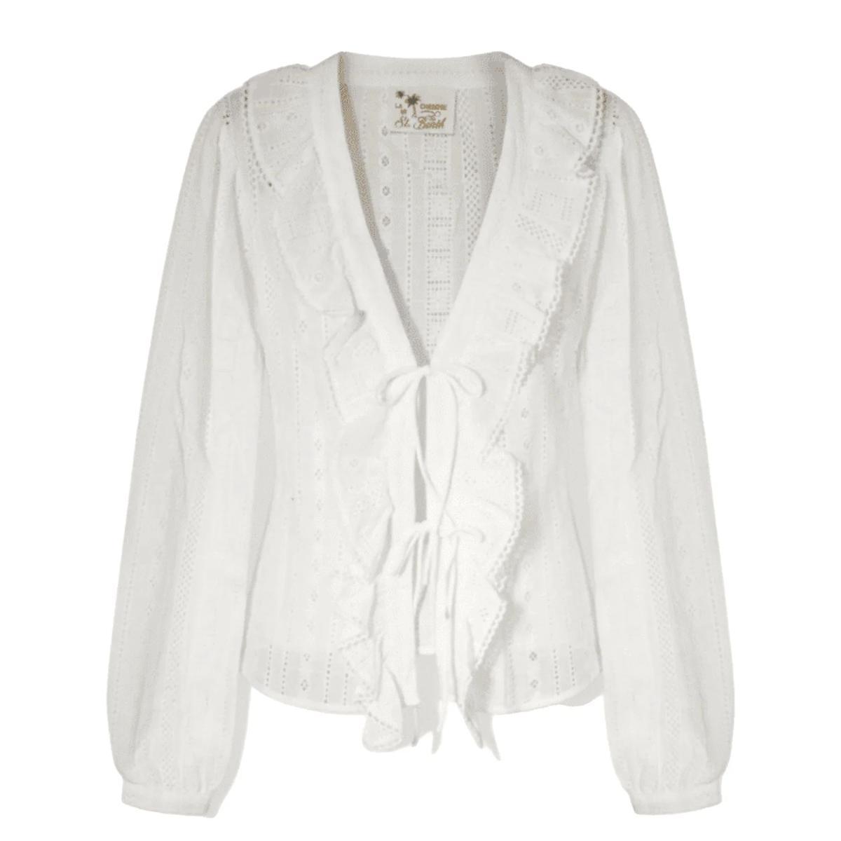 SAINT BARTH Blusa Pizzo Sangallo con Laccetti