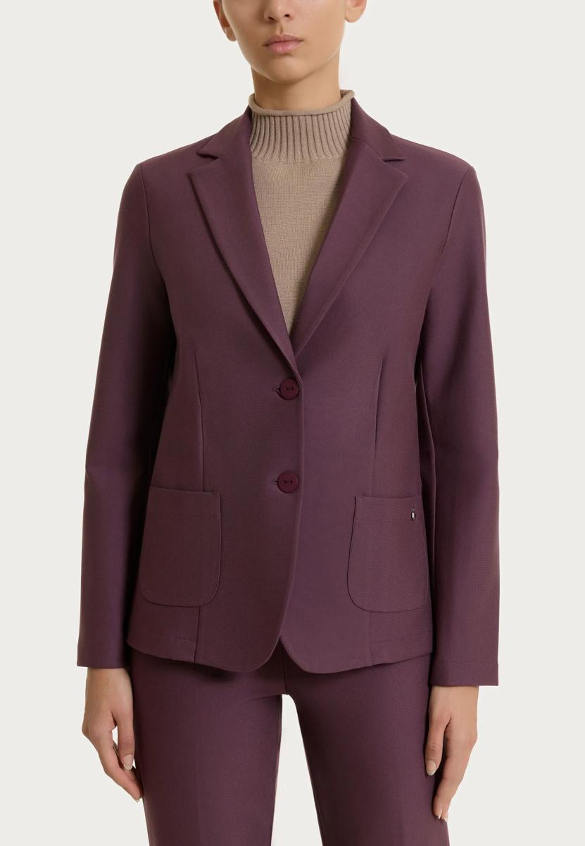 Blazer Compatto Nero con Due Bottoni by Ragno-Bordeaux