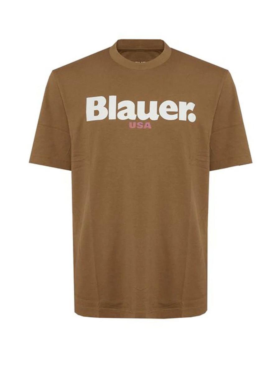 Blauer T-Shirt Ernst-Nocciola