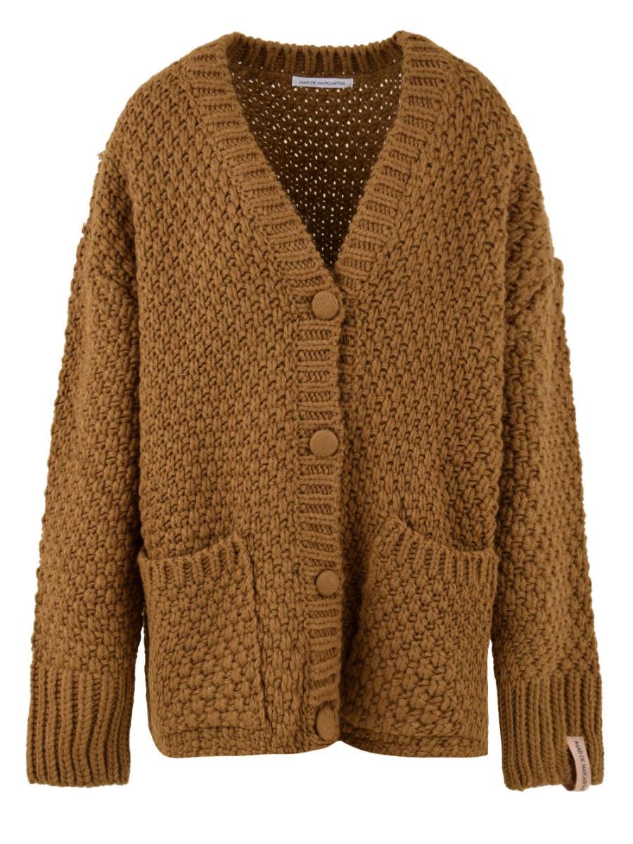 Cardigan Donna maglia Cammello-Beige