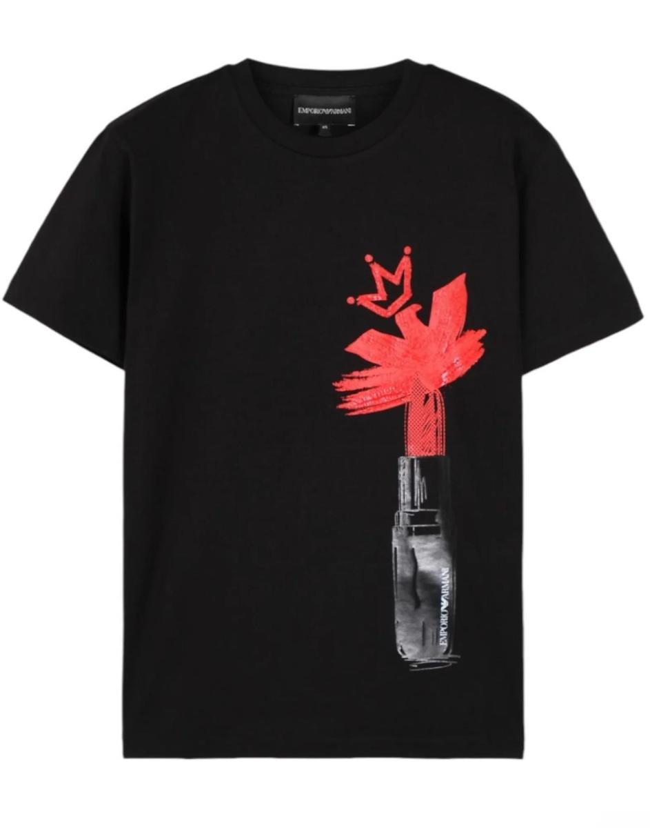 Emporio Armani T-shirt Nera Lipstick