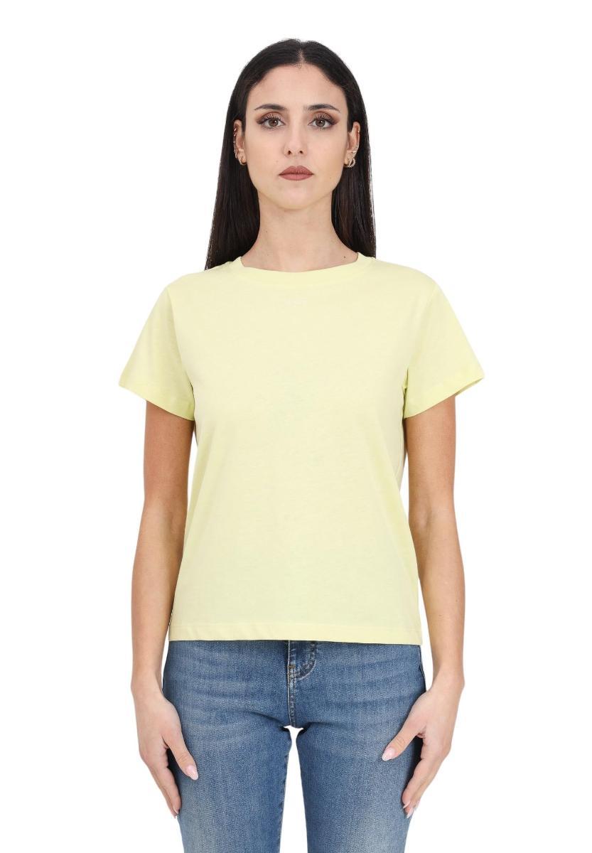 Pinko Basico T-Shirt Jersey Snow Wash Logo Donna-Giallo