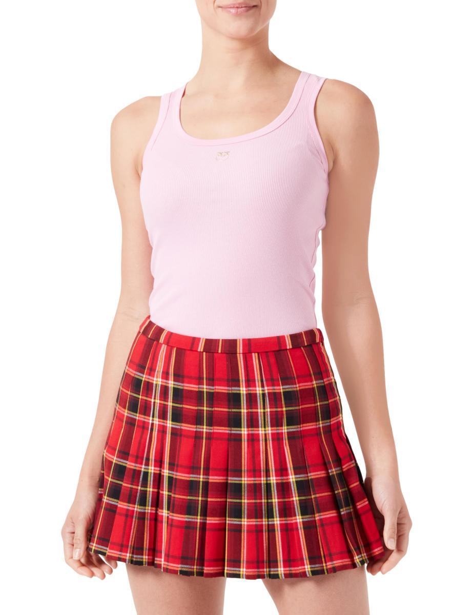 Pinko Calcolatore Canottiera Costina di Cotone Donna