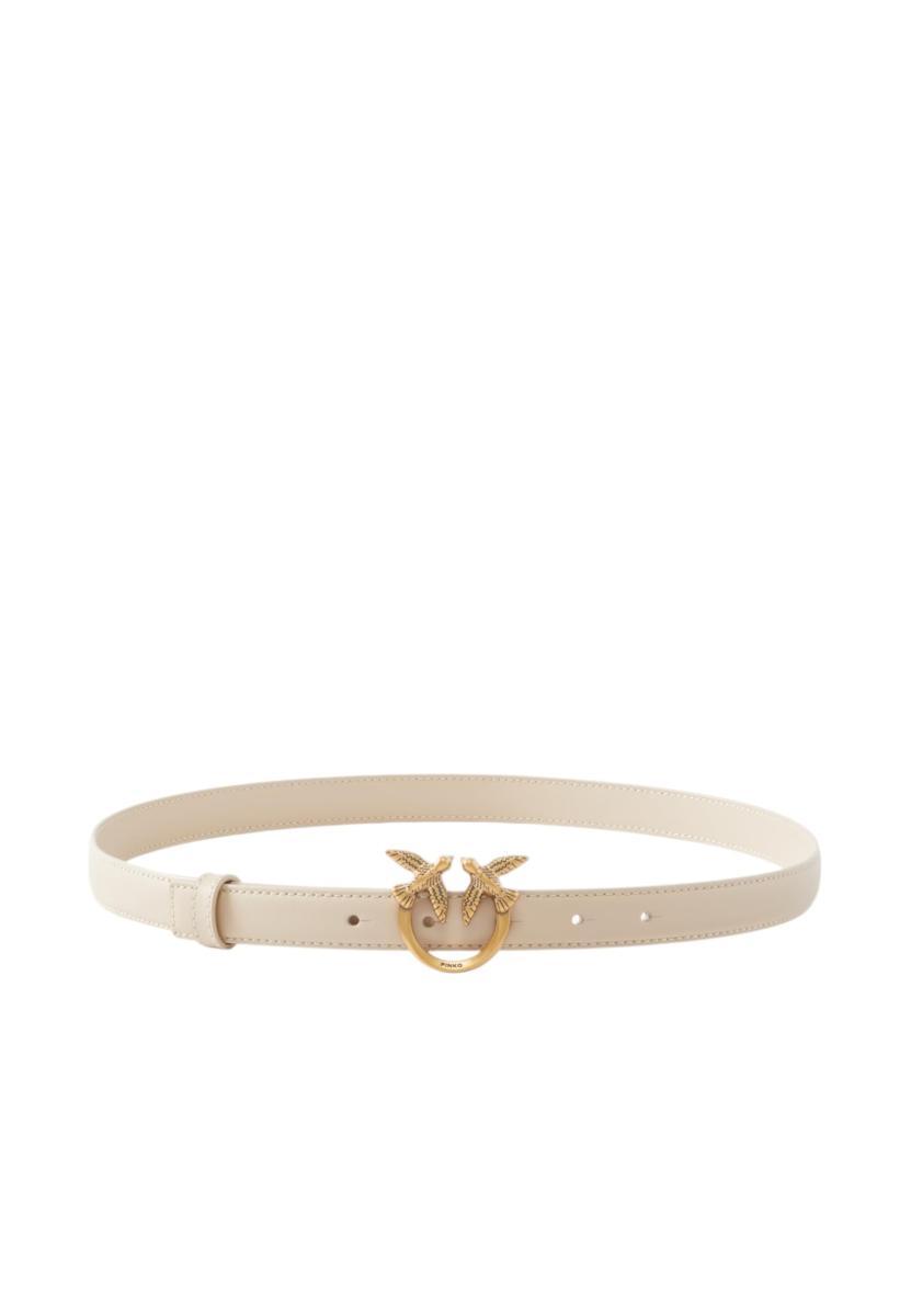 Pinko Love Berry H2 Belt Vitello Set Cintura Donna (Pacco da 1)-Beige