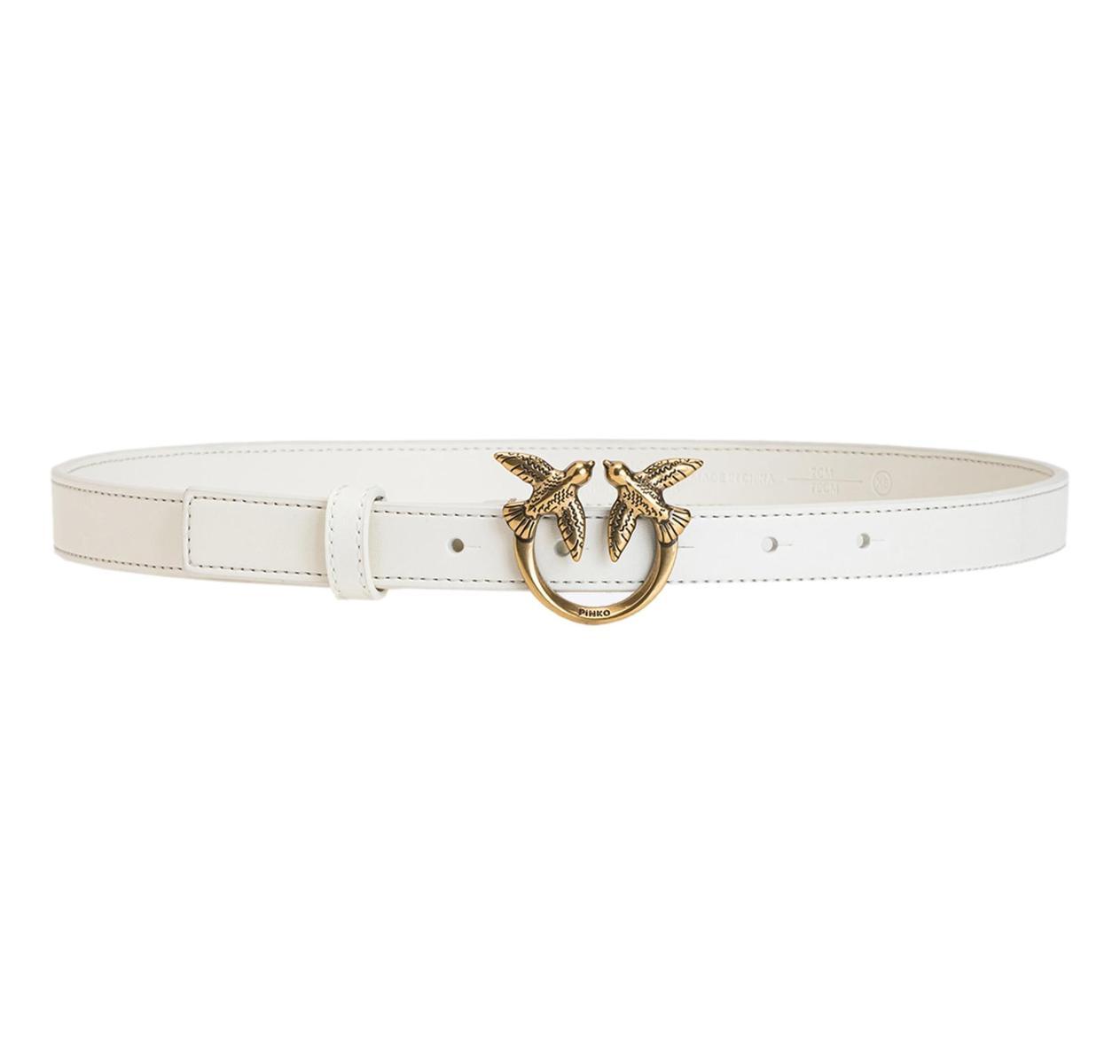 Pinko Love Berry H2 Belt Vitello Set Cintura Donna (Pacco da 1)-Bianco