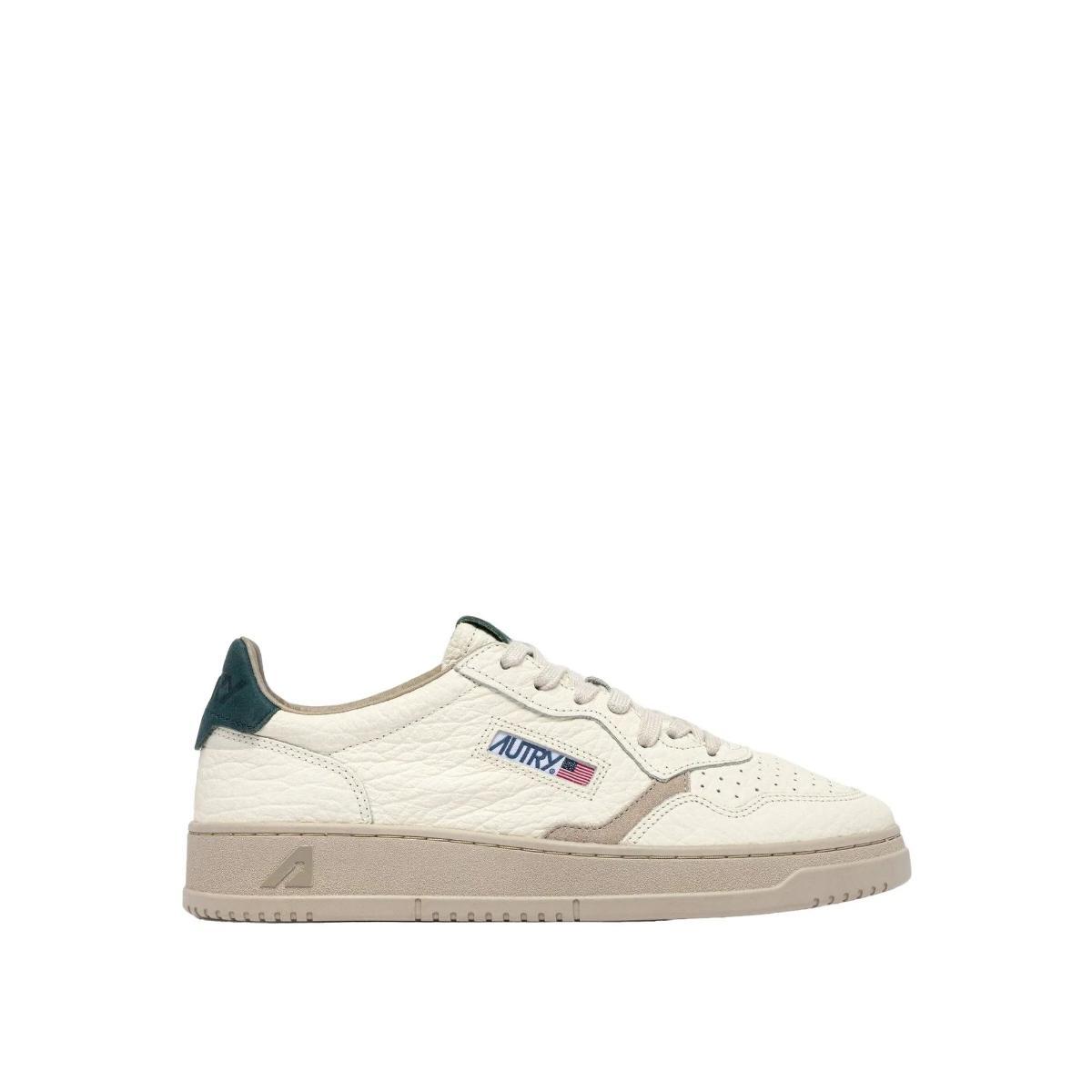 Sneakers Uomo Medalist Low in pelle martellata-Avorio