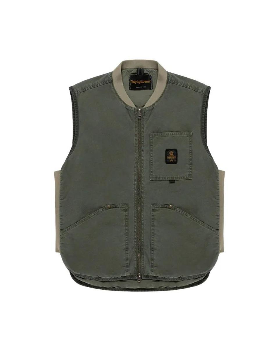 GILET UOMO 100% COTONE - ARCHIVE GREEN-Verde