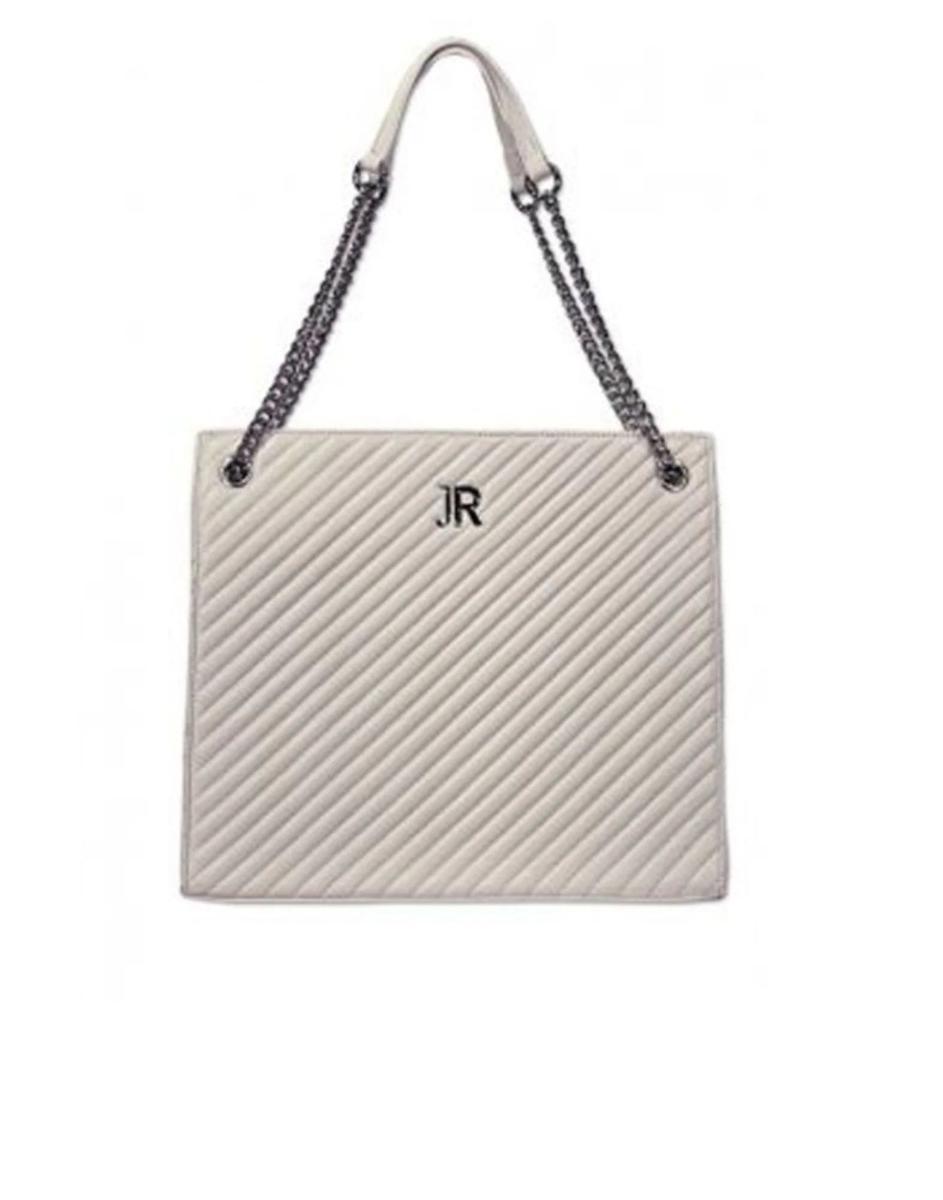 John Richmond Borsa A Spalla Da Donna Bianca Con Logo Argento Nella Parte Anteriore