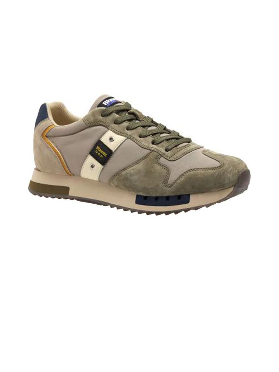 Blauer QUEENS01 - Scarpe da uomo in pelle scamosciata, colore tortora, colore militare