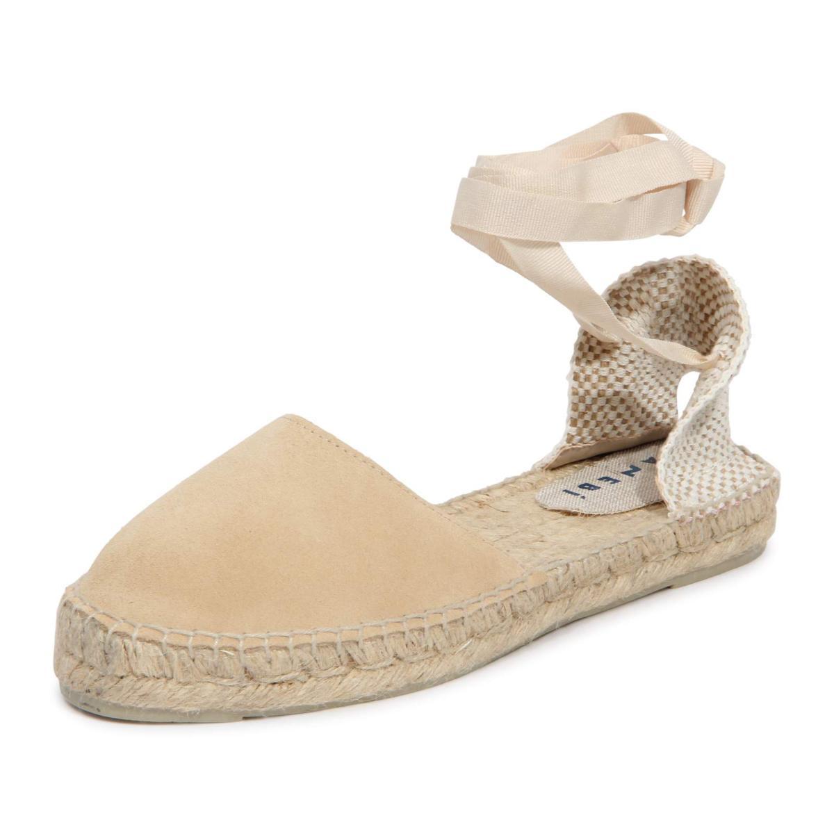 I5746 ESPADRILLAS DONNA MANEBI SUEDE FLAT WOMAN SANDAL-Beige