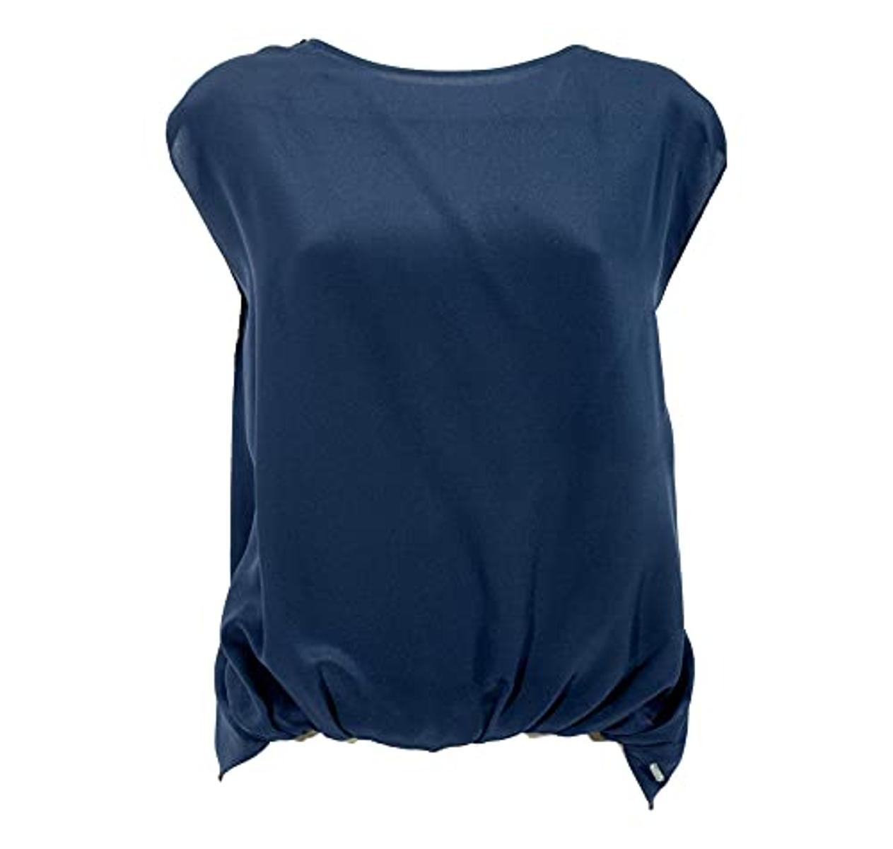 WOOLRICH Blusa Donna Silk Jersy Tee WWTEE1123 NS90 Colore Blu In Seta-Blu