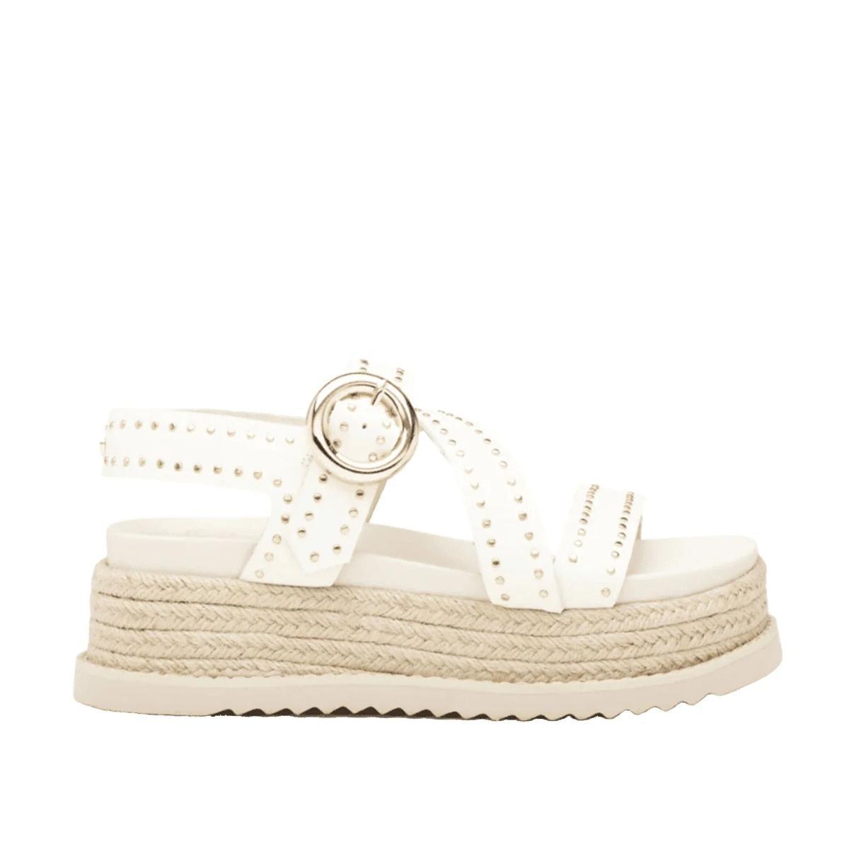 CULT Sandali DOJA 4737 in Pelle con Borchie-Bianco