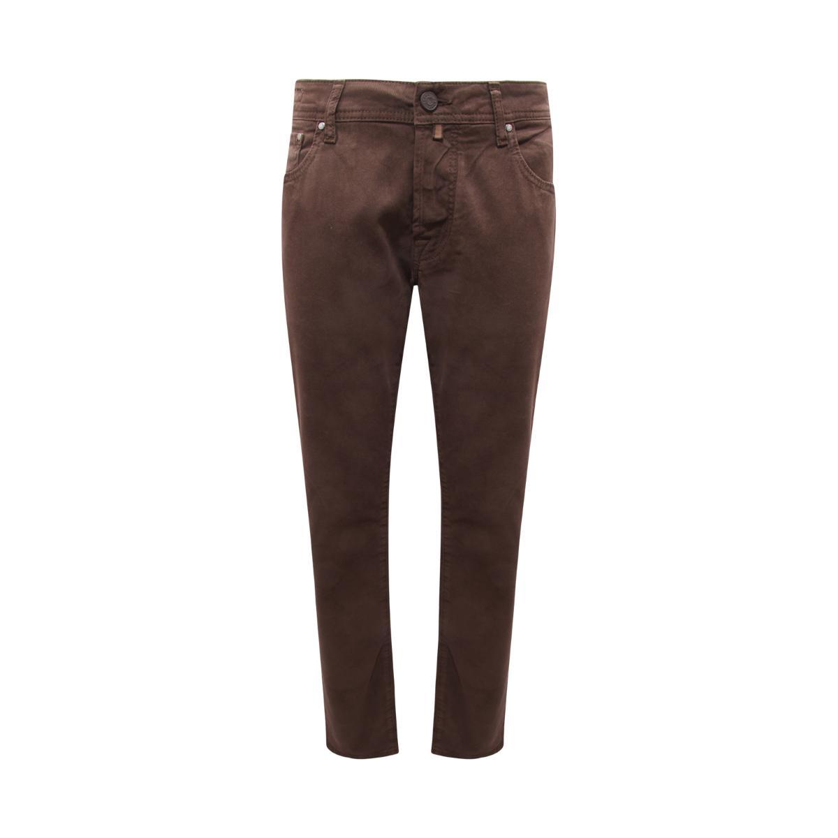 Q1419 JEANS UOMO JACOB COHEN NICK SLIM MAN TROUSERS BROWN