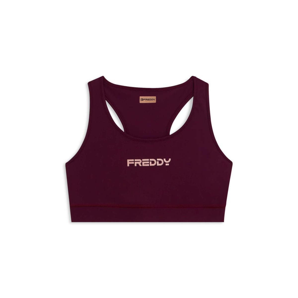 FREDDY Top Sportivo Donna Retro Vogatore in Jersey Nylon, Sostegno Medio-Viola