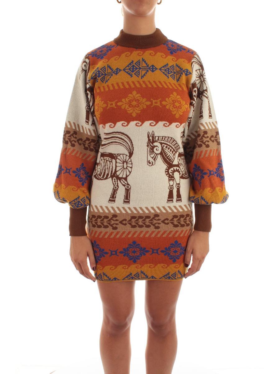 Abito corto fantasia cavalli da donna-Multicolore